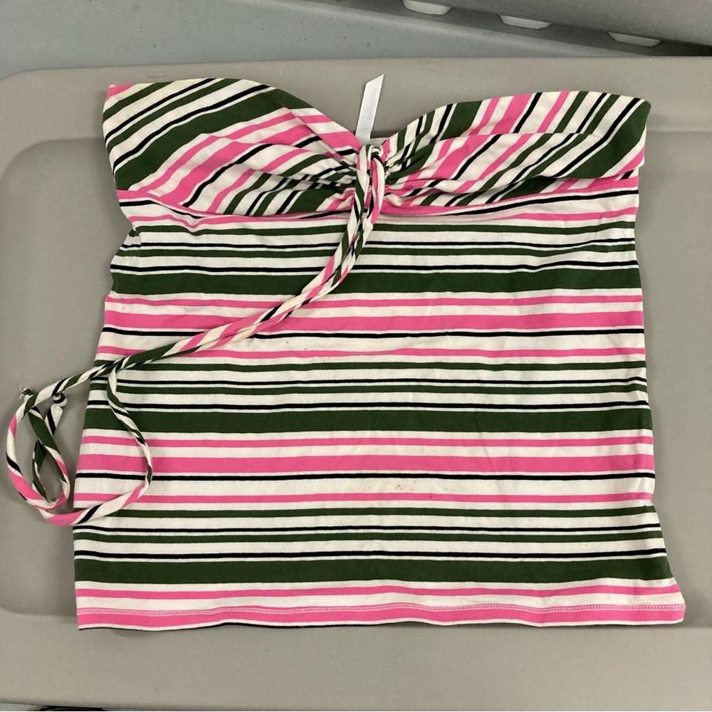 Anchor Blue Multicolor Striped Tube Top